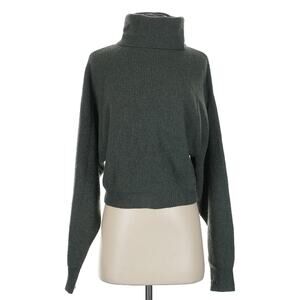 Crush. 100% Cashmere Olive Forest Green Turtleneck Cropped Sweater 1 S